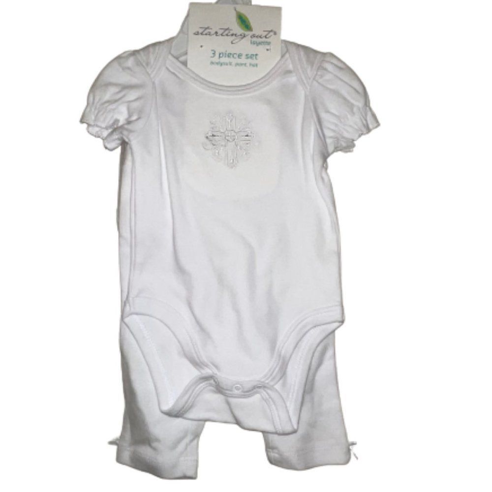 🆕Starting Out Layette 3 pc christening baptism set size 3 months